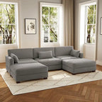 5-Piece U Shaped Couch Modular Sectional Sofa with Ottoman