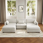 5-Piece U Shaped Couch Modular Sectional Sofa with Ottoman