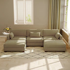5-Piece U Shaped Couch Modular Sectional Sofa with Ottoman