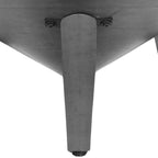 Venus 28 Inch Coffee Table with 3 Tapered Splayed Legs, Gray Mango Wood