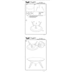 Venus 28 Inch Coffee Table with 3 Tapered Splayed Legs, Gray Mango Wood