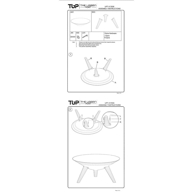 Venus 28 Inch Coffee Table with 3 Tapered Splayed Legs, Gray Mango Wood