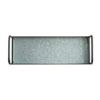 40 Inch Metal Rolling Cart, 3 Tier Shelves, Caster Wheels, Galvanized Gray