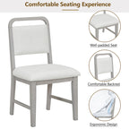 5 Piece Dining Table and Chair Set, Wooden Kitchen Dining Table Set with Round Dining Table and 4 Upholstered Chairs