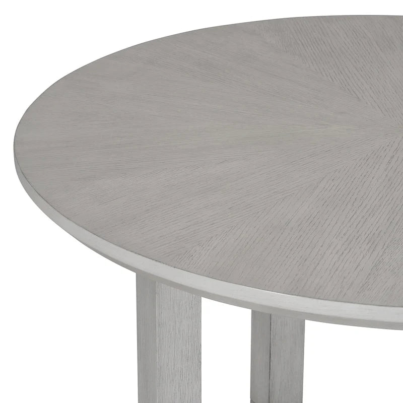 5 Piece Dining Table and Chair Set, Wooden Kitchen Dining Table Set with Round Dining Table and 4 Upholstered Chairs