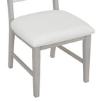 5 Piece Dining Table and Chair Set, Wooden Kitchen Dining Table Set with Round Dining Table and 4 Upholstered Chairs