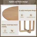 5 Piece Dining Table and Chair Set, Wooden Kitchen Dining Table Set with Round Dining Table and 4 Upholstered Chairs