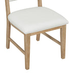 5 Piece Dining Table and Chair Set, Wooden Kitchen Dining Table Set with Round Dining Table and 4 Upholstered Chairs