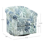 Moriarty Coastal/Beach/Ocean Inspired Swivel Accent Arm Chair