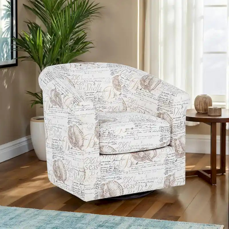 Moriarty Coastal/Beach/Ocean Inspired Swivel Accent Arm Chair