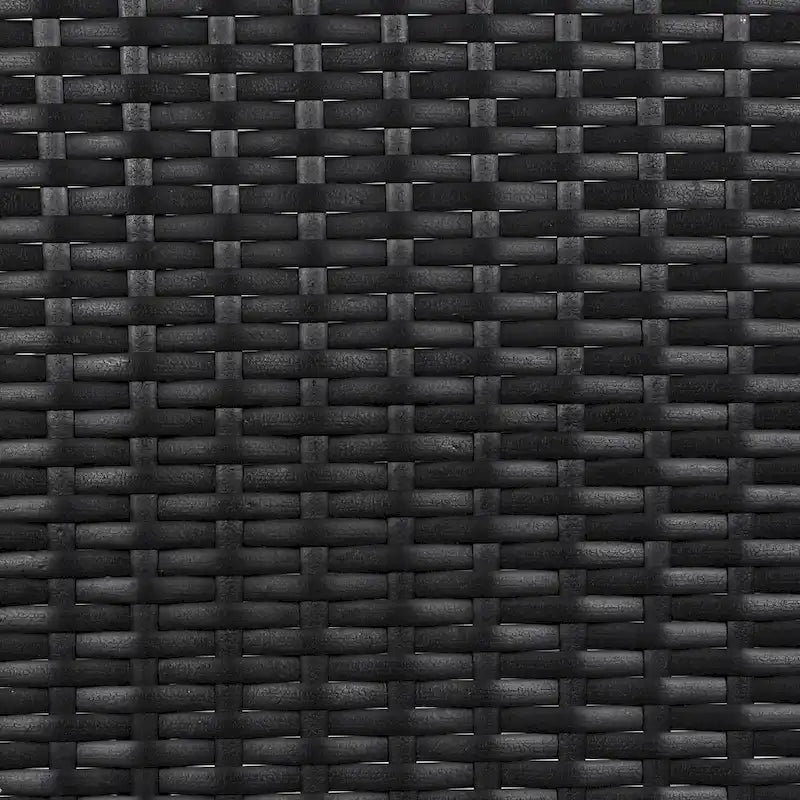 Wicker Outdoor Storage Cabinet Weather-proof Kitchen Island Rattan Bar Table with Tempered Glass Desktop and Drawer Pool Toys