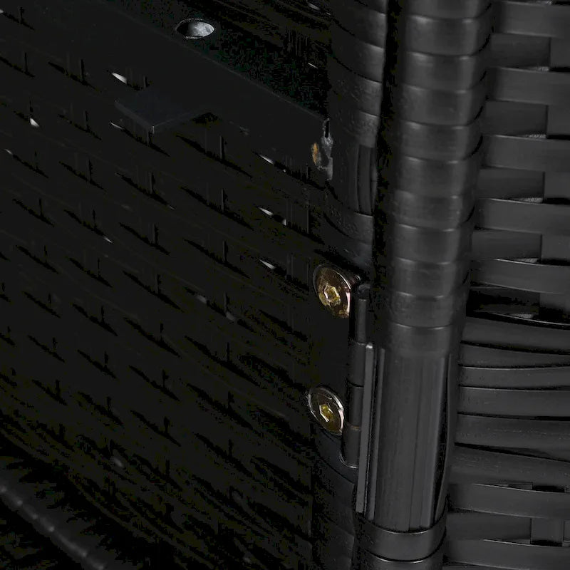 Wicker Outdoor Storage Cabinet Weather-proof Kitchen Island Rattan Bar Table with Tempered Glass Desktop and Drawer Pool Toys