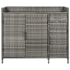 Wicker Outdoor Storage Cabinet Weather-proof Kitchen Island Rattan Bar Table with Tempered Glass Desktop and Drawer Pool Toys