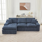 L-Shaped Reversible Sectional Sofa Chenille Fabric Couch Chaise