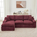 L-Shaped Reversible Sectional Sofa Chenille Fabric Couch Chaise