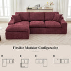 L-Shaped Reversible Sectional Sofa Chenille Fabric Couch Chaise