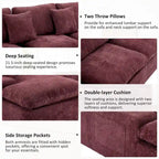 L-Shaped Reversible Sectional Sofa Chenille Fabric Couch Chaise