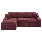 L-Shaped Reversible Sectional Sofa Chenille Fabric Couch Chaise