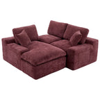 L-Shaped Reversible Sectional Sofa Chenille Fabric Couch Chaise