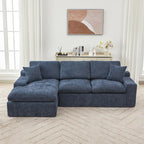 L-Shaped Reversible Sectional Sofa Chenille Fabric Couch Chaise