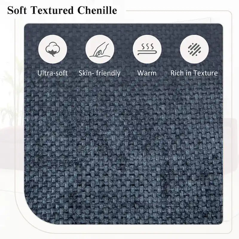 L-Shaped Reversible Sectional Sofa Chenille Fabric Couch Chaise