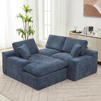 L-Shaped Reversible Sectional Sofa Chenille Fabric Couch Chaise