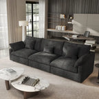 Modern Comfy Linen Sectional Sofa 3-Seater Down Filled Cloud Couch
