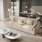 Modern Comfy Linen Sectional Sofa 3-Seater Down Filled Cloud Couch