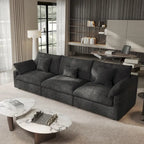 Modern Comfy Linen Sectional Sofa 3-Seater Down Filled Cloud Couch