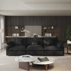 Modern Comfy Linen Sectional Sofa 3-Seater Down Filled Cloud Couch