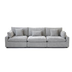 Modern Comfy Linen Sectional Sofa 3-Seater Down Filled Cloud Couch