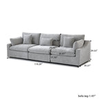 Modern Comfy Linen Sectional Sofa 3-Seater Down Filled Cloud Couch
