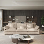 Modern Comfy Linen Sectional Sofa 3-Seater Down Filled Cloud Couch