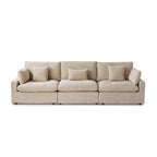 Modern Comfy Linen Sectional Sofa 3-Seater Down Filled Cloud Couch