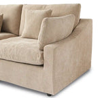 Modern Comfy Linen Sectional Sofa 3-Seater Down Filled Cloud Couch