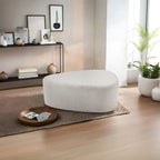 43 Rounded Triangle Upholstered Ottoman, Oversize Fabric Ottoman Footstool