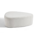 43 Rounded Triangle Upholstered Ottoman, Oversize Fabric Ottoman Footstool