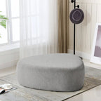 43 Rounded Triangle Upholstered Ottoman, Oversize Fabric Ottoman Footstool