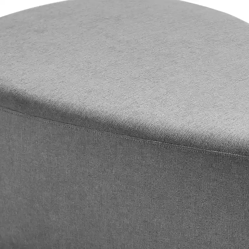 43 Rounded Triangle Upholstered Ottoman, Oversize Fabric Ottoman Footstool