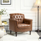 Tufted Vegan Leather Accent Chair Upholstered Armchair