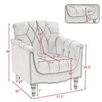 Tufted Vegan Leather Accent Chair Upholstered Armchair