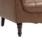 Tufted Vegan Leather Accent Chair Upholstered Armchair