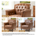 Tufted Vegan Leather Accent Chair Upholstered Armchair