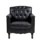 Tufted Vegan Leather Accent Chair Upholstered Armchair