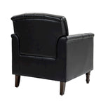 Tufted Vegan Leather Accent Chair Upholstered Armchair