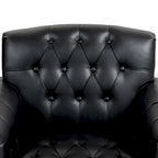 Tufted Vegan Leather Accent Chair Upholstered Armchair