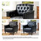 Tufted Vegan Leather Accent Chair Upholstered Armchair