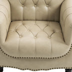 Tufted Vegan Leather Accent Chair Upholstered Armchair