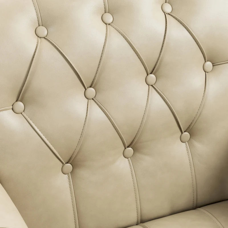 Tufted Vegan Leather Accent Chair Upholstered Armchair