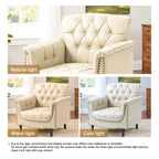 Tufted Vegan Leather Accent Chair Upholstered Armchair